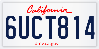 CA license plate 6UCT814
