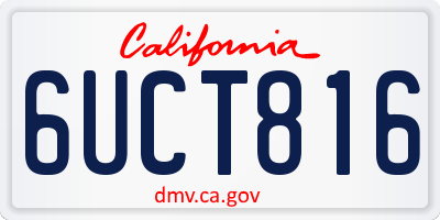 CA license plate 6UCT816