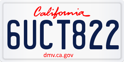 CA license plate 6UCT822
