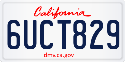CA license plate 6UCT829
