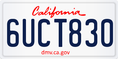 CA license plate 6UCT830