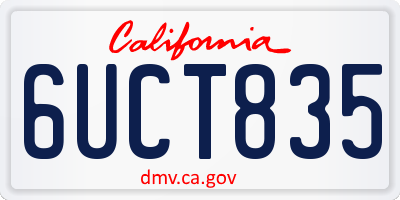 CA license plate 6UCT835