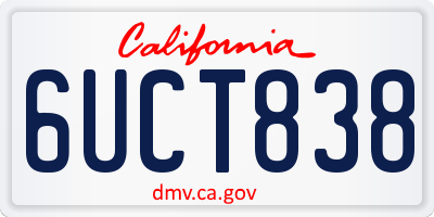 CA license plate 6UCT838
