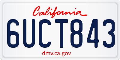 CA license plate 6UCT843