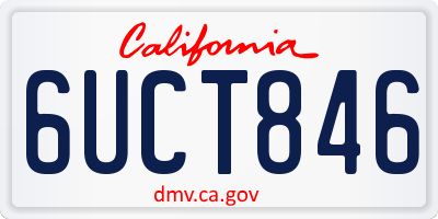 CA license plate 6UCT846