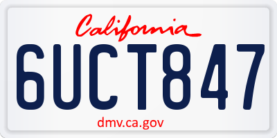 CA license plate 6UCT847
