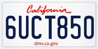 CA license plate 6UCT850