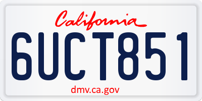 CA license plate 6UCT851