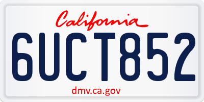 CA license plate 6UCT852