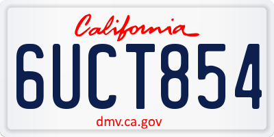 CA license plate 6UCT854
