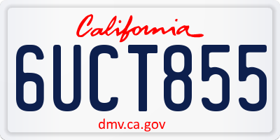 CA license plate 6UCT855