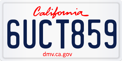 CA license plate 6UCT859