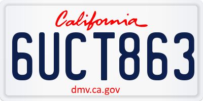 CA license plate 6UCT863