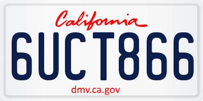 CA license plate 6UCT866