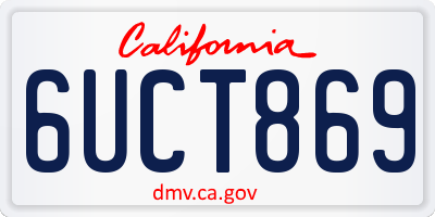 CA license plate 6UCT869