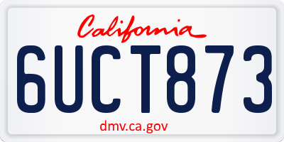 CA license plate 6UCT873