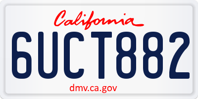 CA license plate 6UCT882