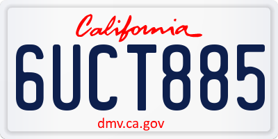 CA license plate 6UCT885