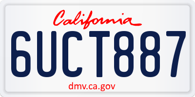 CA license plate 6UCT887