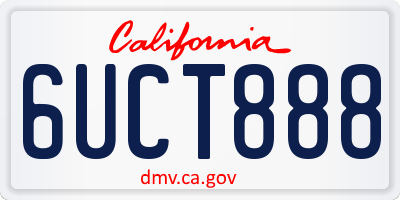 CA license plate 6UCT888