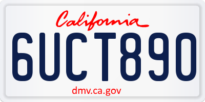 CA license plate 6UCT890
