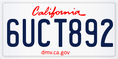 CA license plate 6UCT892