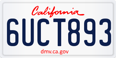 CA license plate 6UCT893