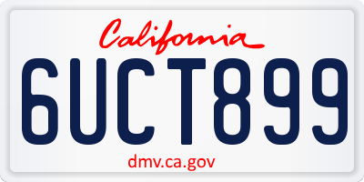 CA license plate 6UCT899
