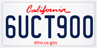 CA license plate 6UCT900