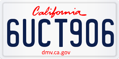 CA license plate 6UCT906