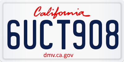 CA license plate 6UCT908