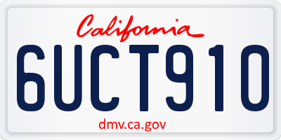 CA license plate 6UCT910