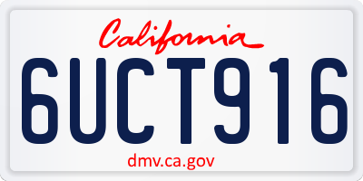 CA license plate 6UCT916