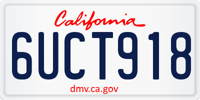 CA license plate 6UCT918