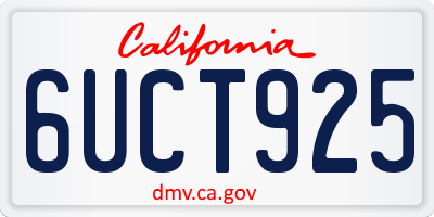 CA license plate 6UCT925