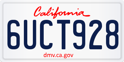 CA license plate 6UCT928