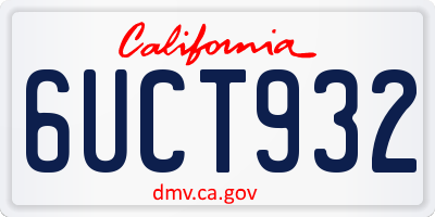 CA license plate 6UCT932