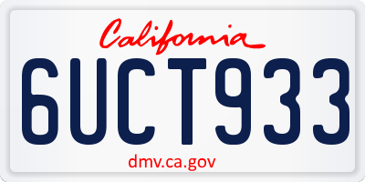 CA license plate 6UCT933