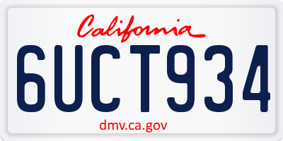 CA license plate 6UCT934