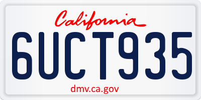 CA license plate 6UCT935