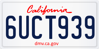 CA license plate 6UCT939