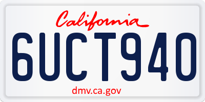 CA license plate 6UCT940