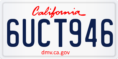 CA license plate 6UCT946