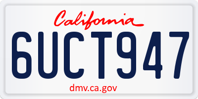 CA license plate 6UCT947