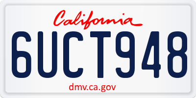 CA license plate 6UCT948