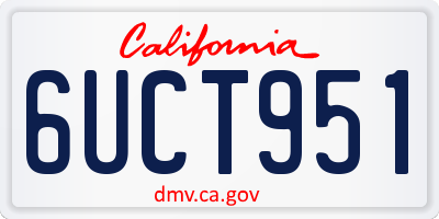 CA license plate 6UCT951