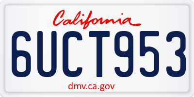CA license plate 6UCT953