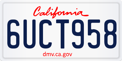 CA license plate 6UCT958