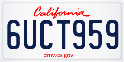 CA license plate 6UCT959