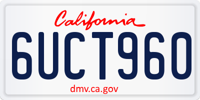 CA license plate 6UCT960
